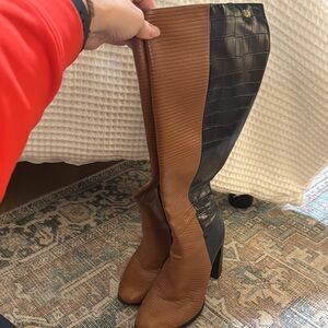 Two-Tone Knee-High Boots